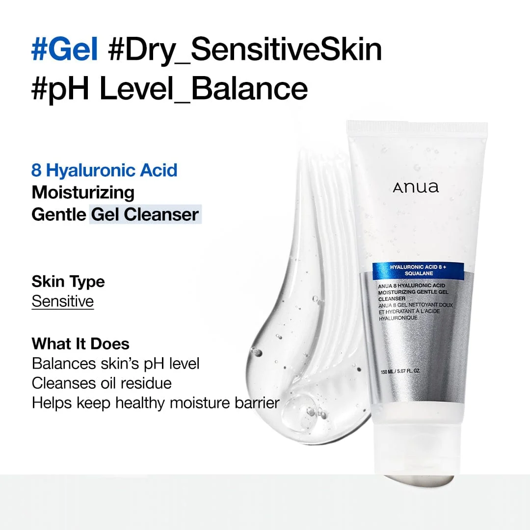 Anua US Cleanser 150ml 8 Hyaluronic Acid Moisturizing Gentle Gel Cleanser