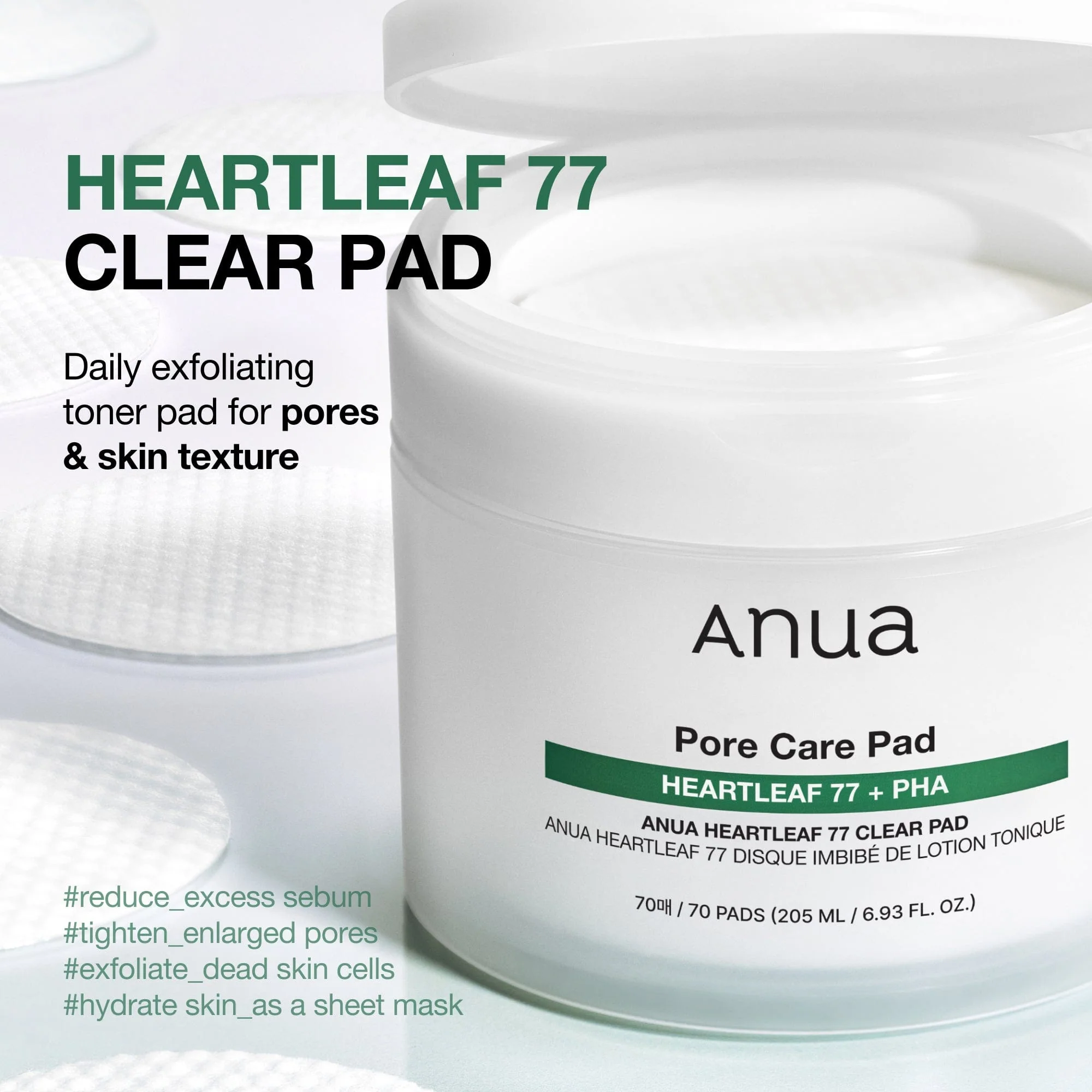 Anua US Toner 160 ml / 70ea Heartleaf 77 Toner Pad