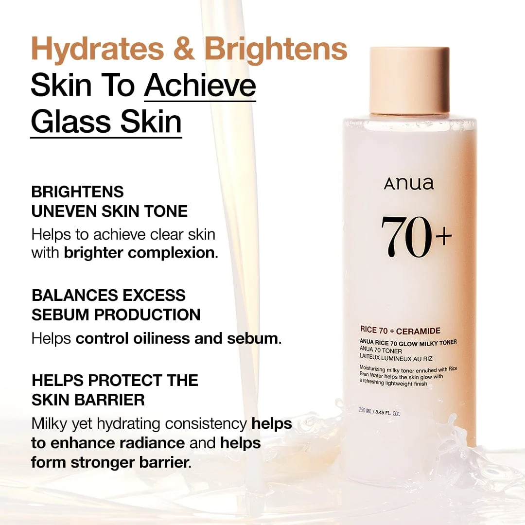 Anua US Toner 250ml Rice 70 Glow Milky Toner